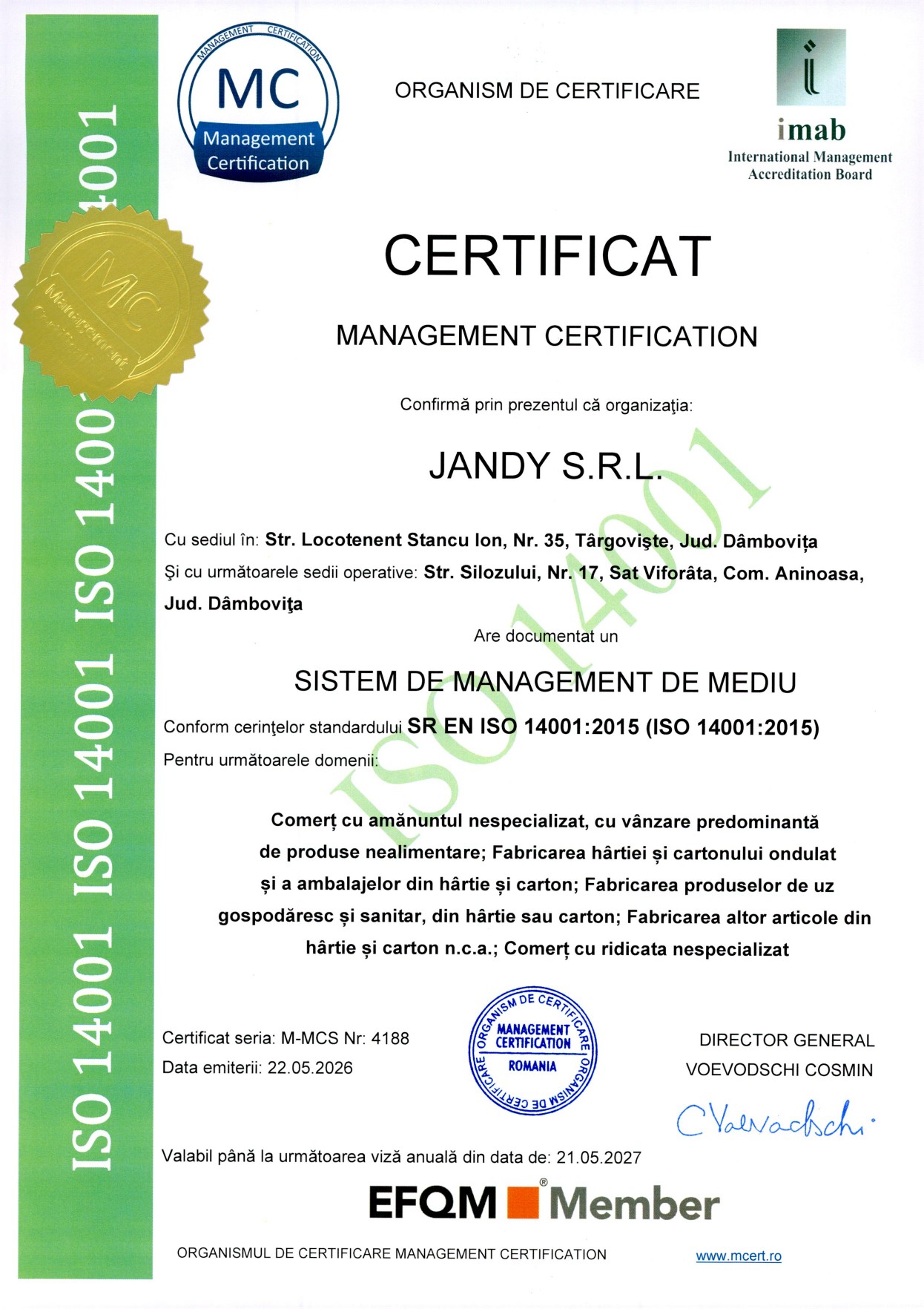 Certificare ISO 14001 Jandy