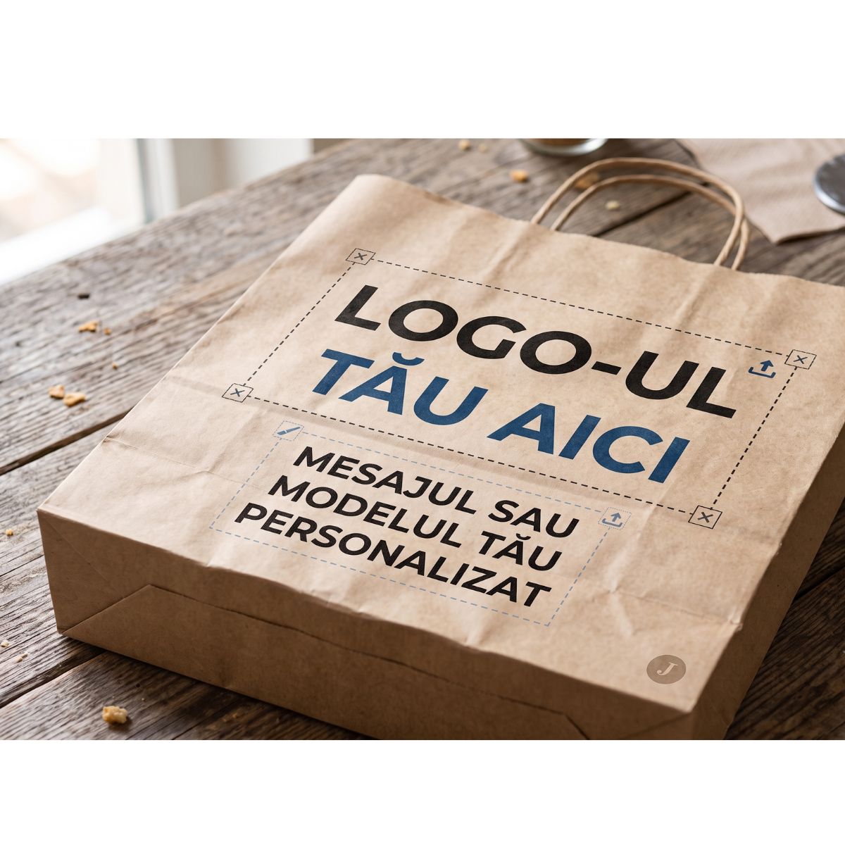 Punga de hartie kraft, personalizata cu logo